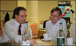 Jan Szczepanski of Sanders Geeson chats with Rob Lambden